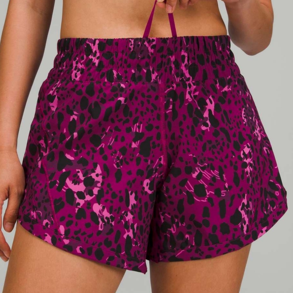 Lululemon Track That Shorts - Cheetah Camo Magenta Purple